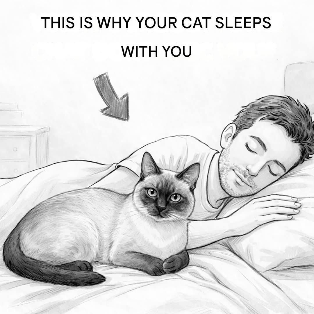 If your cat sleeps with you every night, here’s what it could mean.