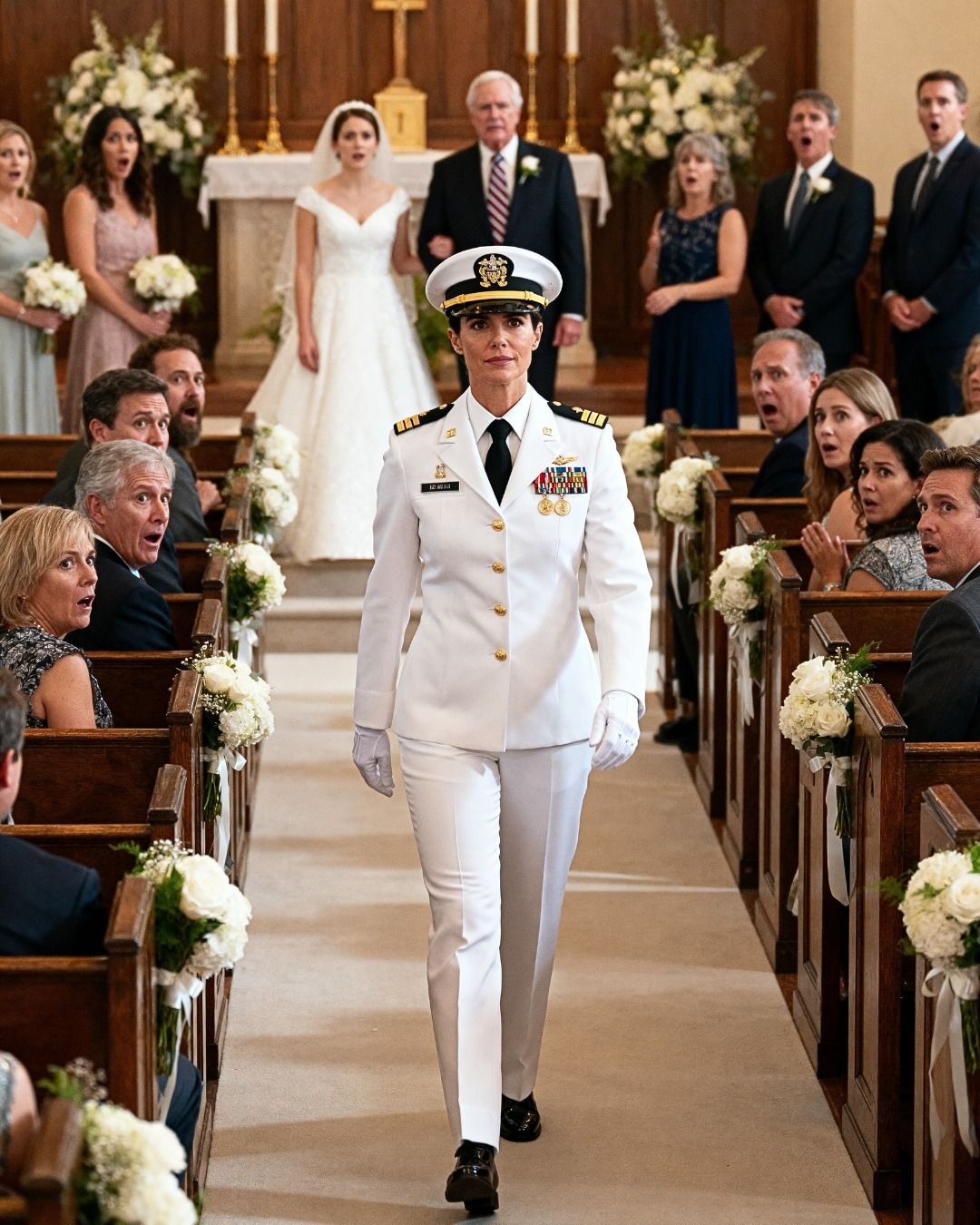 My parents cut my wedding dress in half the day before the ceremony – so I walked into a small American church in a white Navy uniform, with two silver stars on my shoulders, and saw my father’s face crumble in front of all those who once thought I was ‘just the quiet girl who went off to do her military service’.