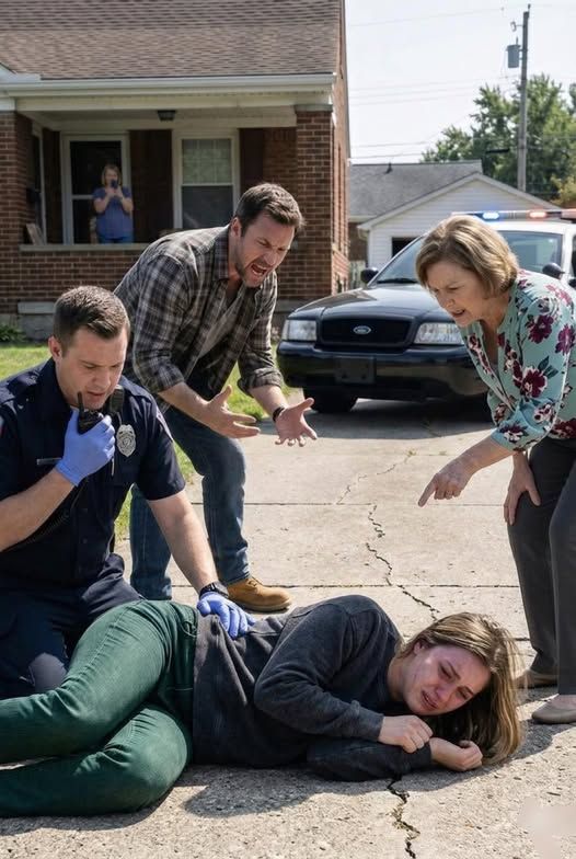 “Get up, stop pretending!” my husband shouted as I lay frozen in the driveway. His mother accused me of ruining his birthday and seeking attention. But when the paramedic examined my legs, she immediately called the police.