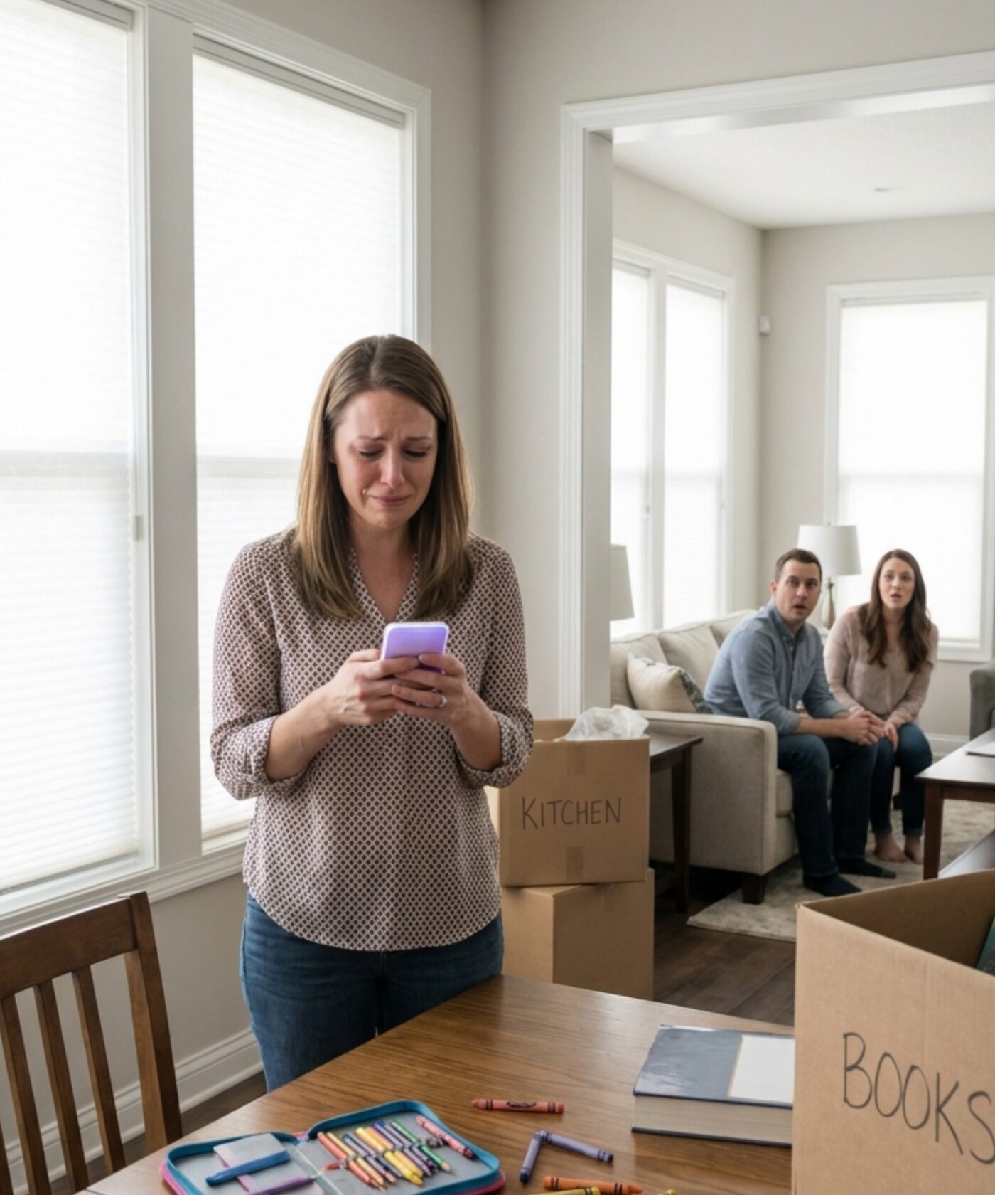 Three days after we moved in, my phone rang. “Emma?” a trembling voice said. “I used to own your house… I forgot to disconnect a camera.” My heart stopped when he added, “I saw your husband. On your couch. With another woman.” Just then, the front door opened — and Mark walked in smiling.