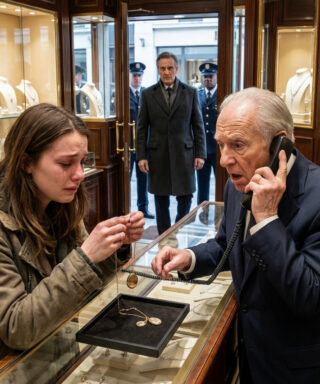 After my divorce, all I had left was a cracked phone and my mother’s old necklace—the only thing I could sell to pay rent. The jeweler barely looked at it before suddenly freezing. His face turned pale. “Where did you get this?” he whispered. “It belonged to my mom,” I replied. He stepped back, shaken. “Miss… the master has been looking for you for twenty years.” Just then, the back door slowly opened.