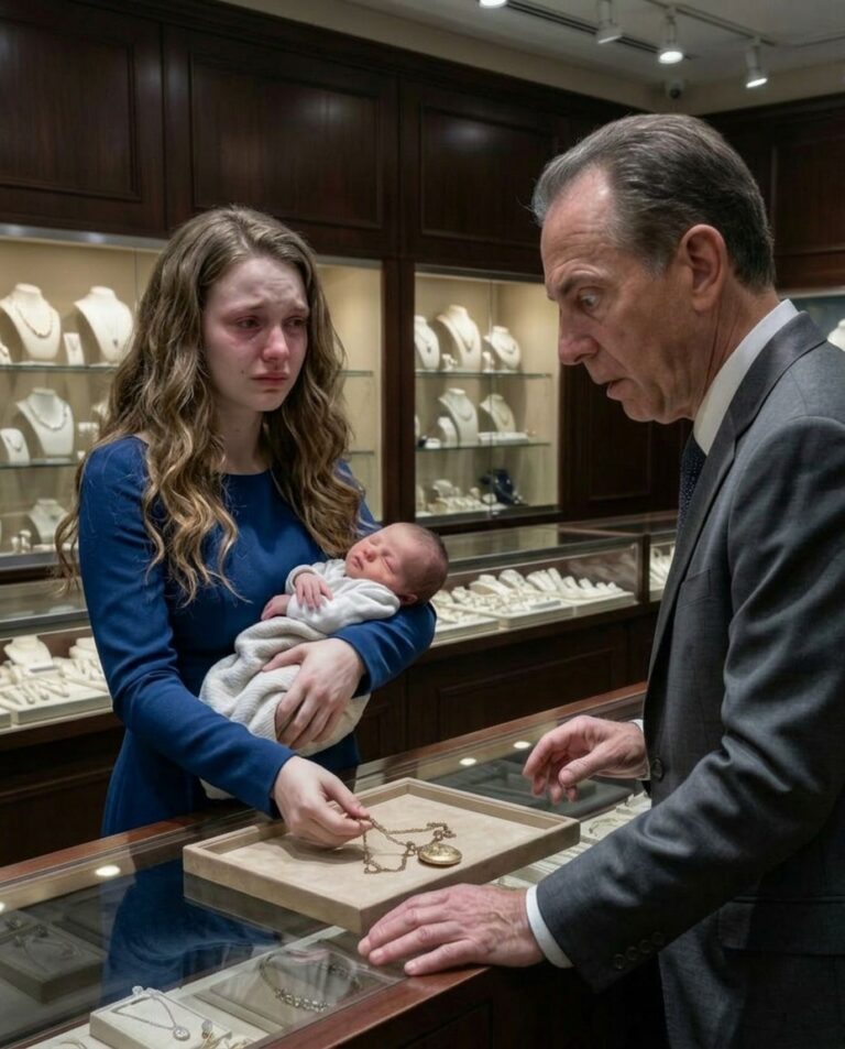 After giving birth, my husband kicked me and our newborn onto the street. Broke and desperate, I tried selling my lifelong necklace. The jeweler turned pale and whispered: “Your father has been searching for you for twenty years.”