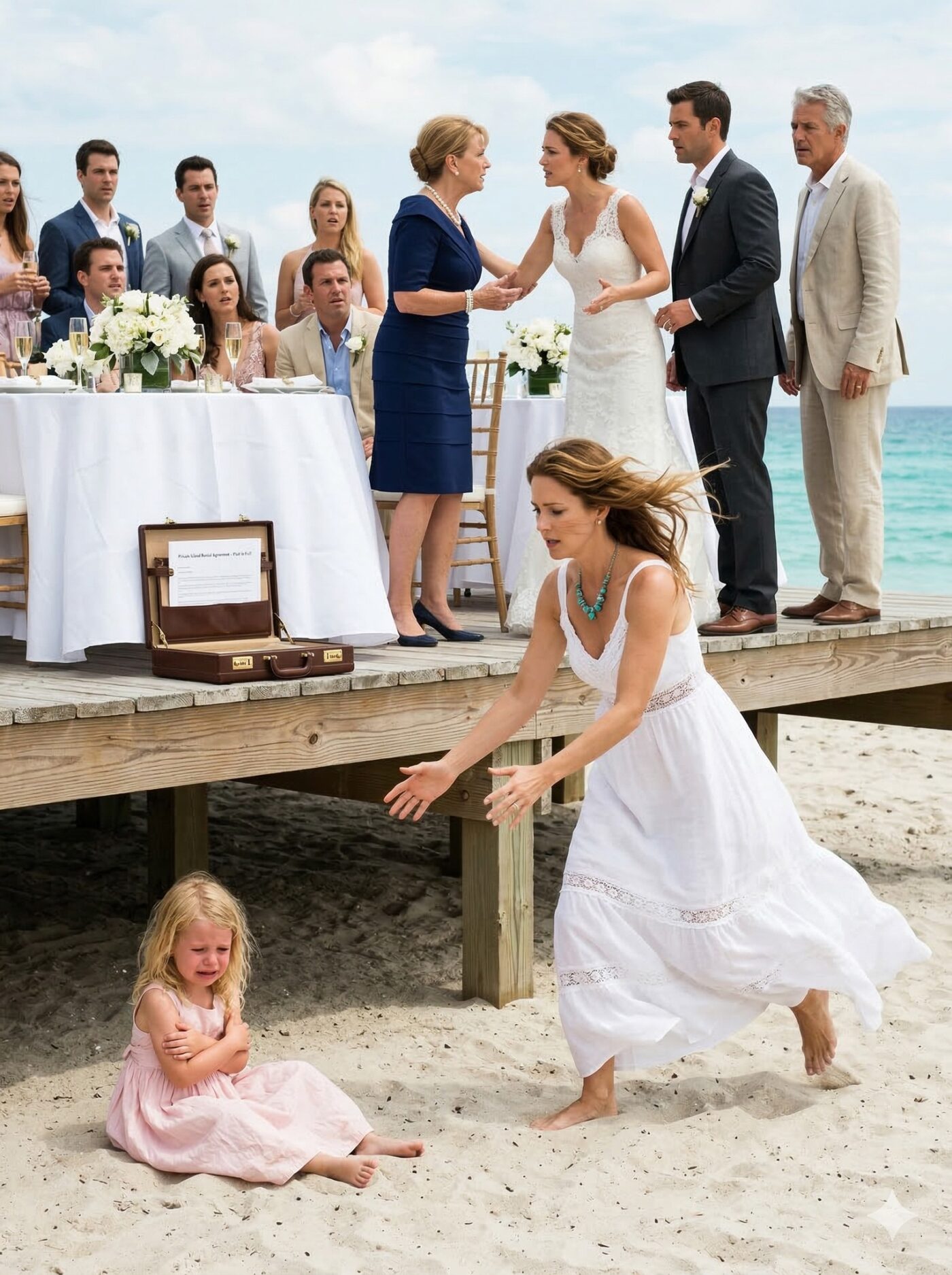 I Never Told My Parents I Paid The $2 Million Bill For My Sister’s Wedding On My Private Island — But When My Daughter Accidentally Stepped On Her Dress And My Sister Lashed Out, I Carried My Child Away… And What Happened Next Left The Entire Wedding Speechless