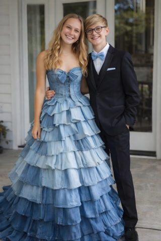 My stepmother refused to buy me a dress for the high school prom; my brother sewed one out of an old pair of our mother’s jeans, and what happened next left her speechless.