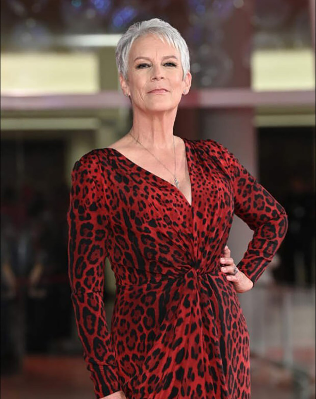Jamie Lee Curtis, 67, caused a sensation in a limousine, dressed in lace for a good cause.