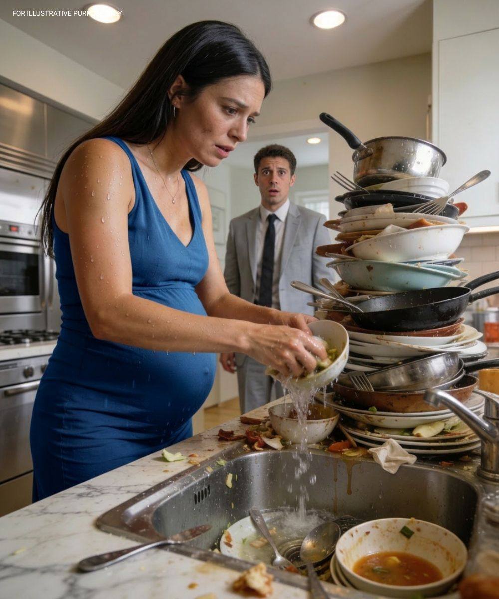 When I saw my eight-month pregnant wife washing dishes alone at ten o’clock at night, I called my three sisters and said something that left everyone silent. But the strongest reaction… it came from my own mother.
