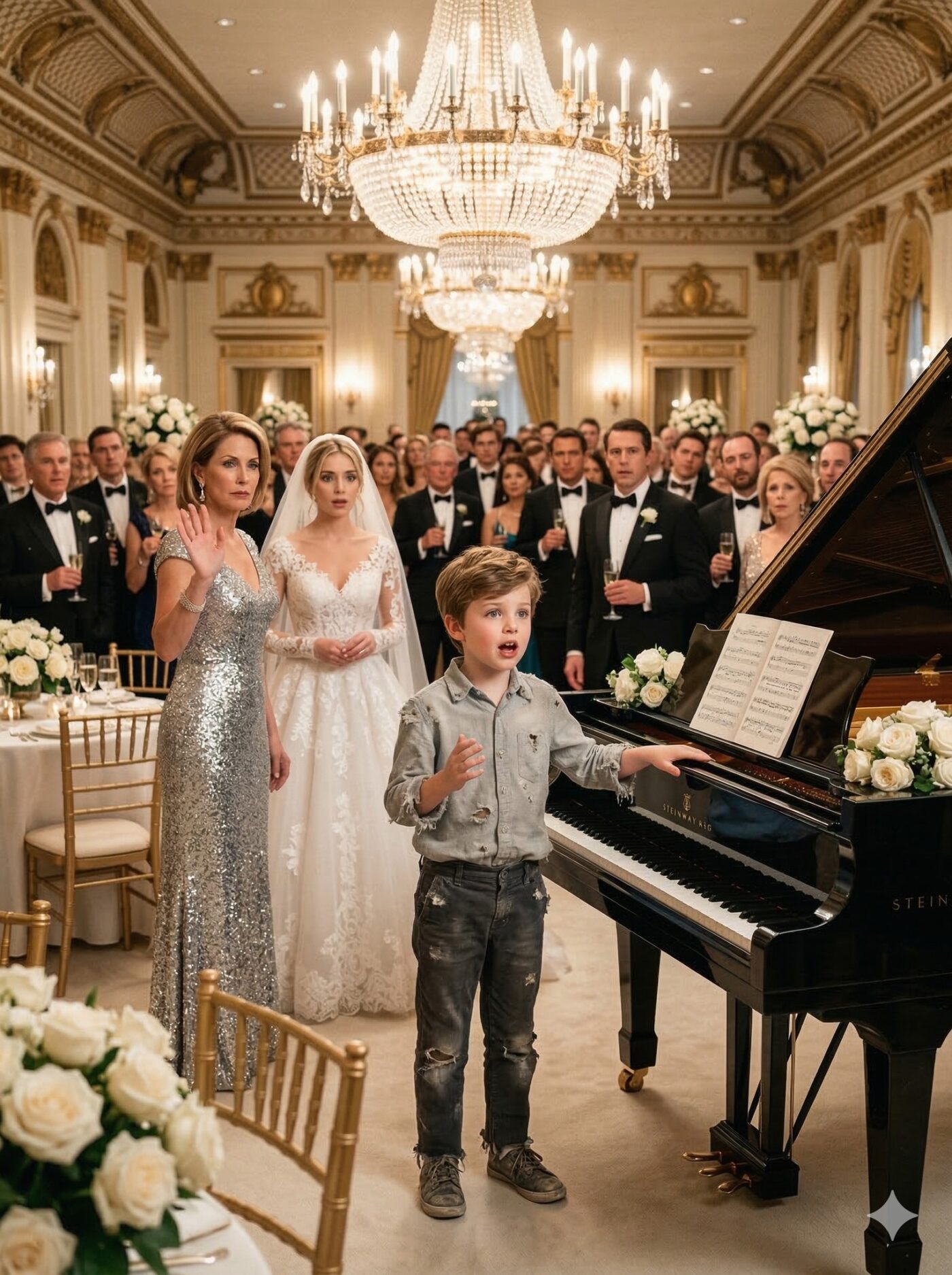A Homeless Teen Asked To Play One Song Before Security Threw Him Out Of A Billionaire’s Daughter’s Wedding — Twelve Seconds After He Touched The Piano, The Bride Revealed A Secret About His Father That Left The Entire Ballroom Frozen