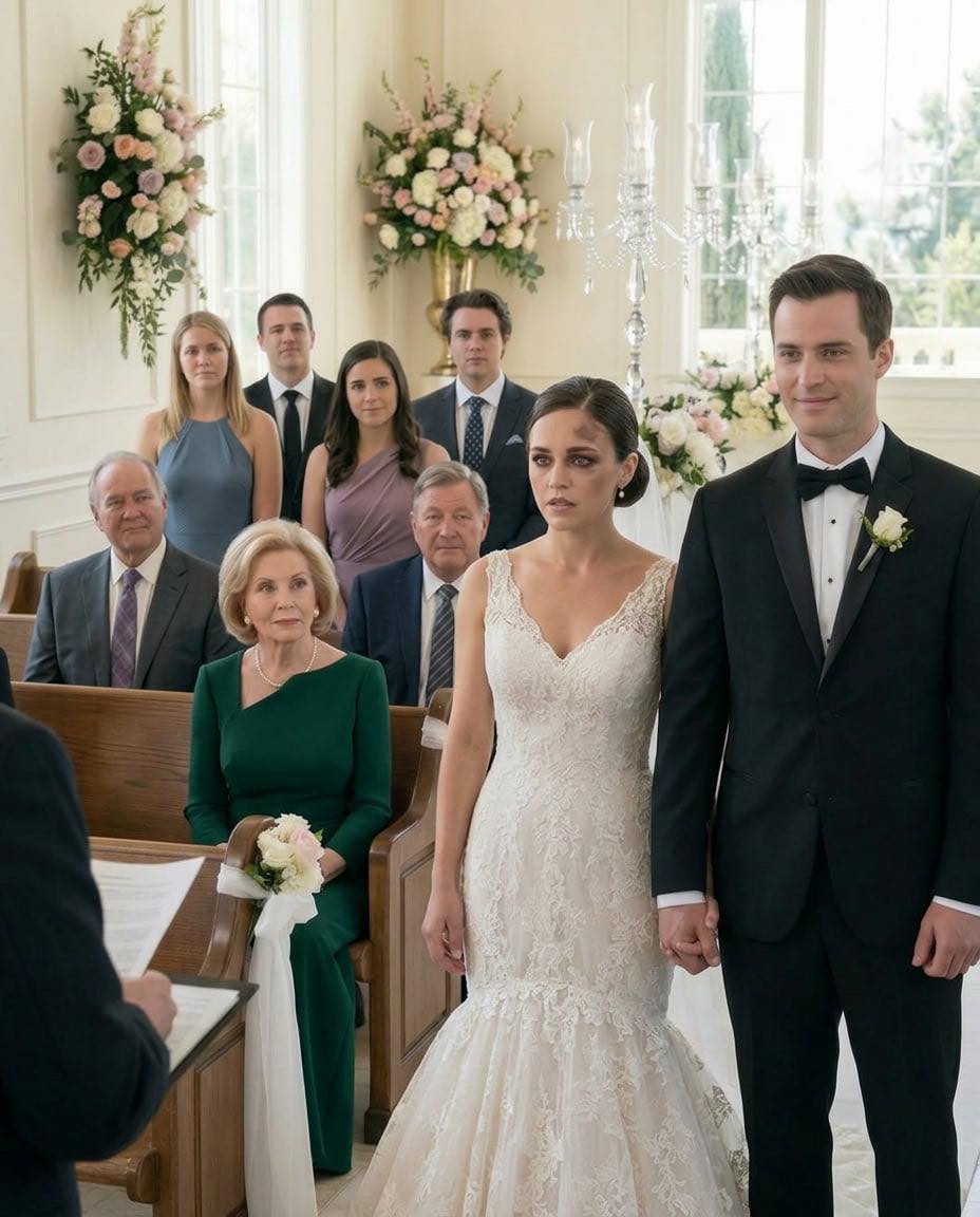 On my wedding day, I showed up with a black eye. My fiancé stood beside me… and when he saw my mother, he smiled. Then he said, ‘It’s so she learns.’ Everyone in the room laughed. And then I did something that sh0cked them all…