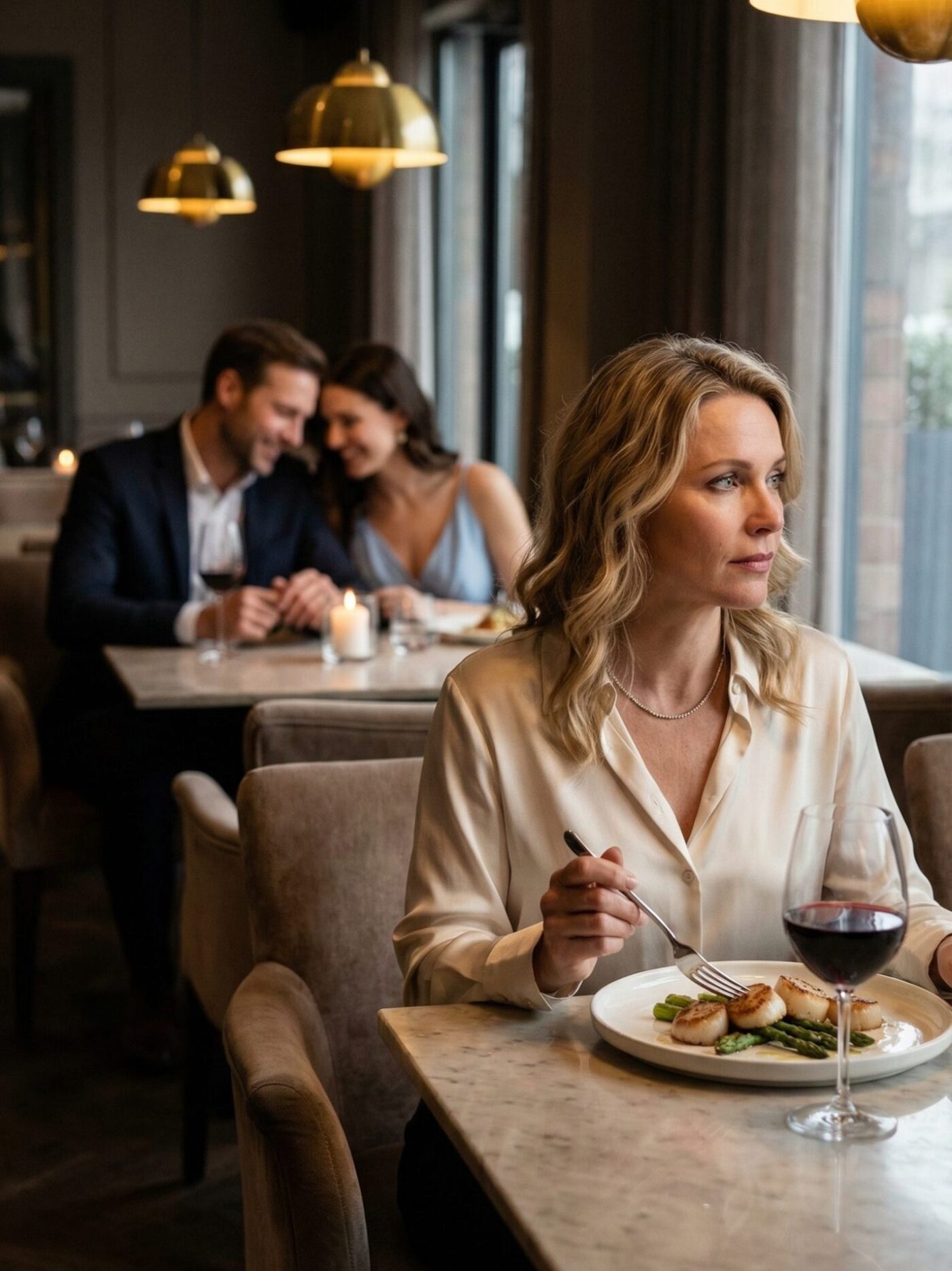 My Husband Texted Me He Was Still At The Office… While Sitting Just Two Tables Away With Another Woman On Our Anniversary. He Thought It Was Just A Lie I’d Discover — But When The Door Opened And Agents Walked In, I Realized My Name Had Been Used In Something Far Bigger.