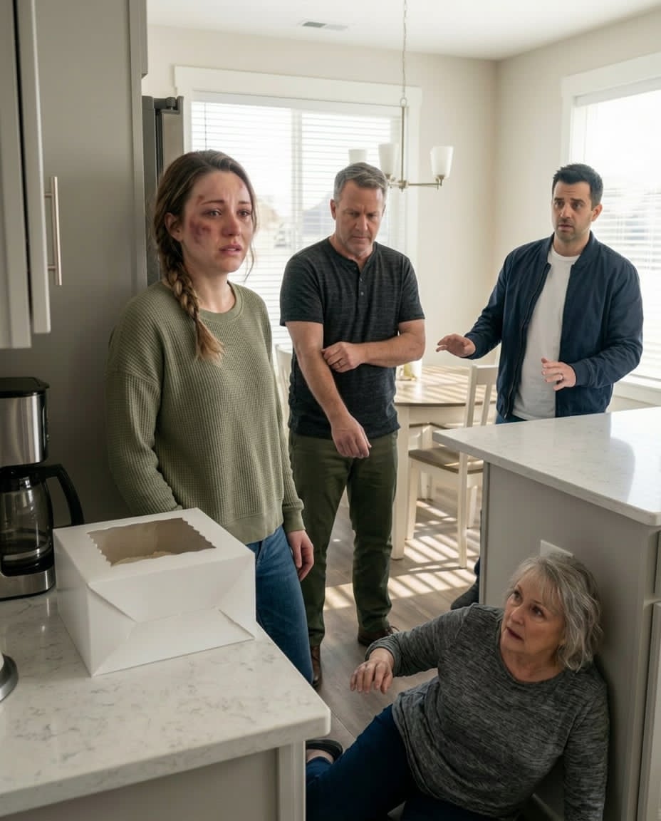 On my birthday, my father walked in, looked at my b:ruised face, and asked, “Sweetheart… who did this to you?” Before I could speak, my husband smirked and said, “I did. Gave her a sl:ap instead of congratulations.”