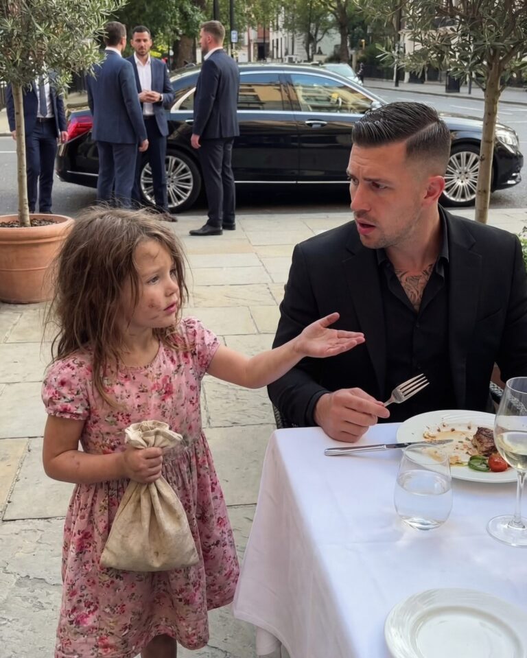 A Powerful Restaurant Owner Sat Calmly at the Center of a Private Dinner, Trusting Everyone Around Him — Until a Shivering Little Girl Ran In From the Rain and Begged Him Not to Take the First Bite