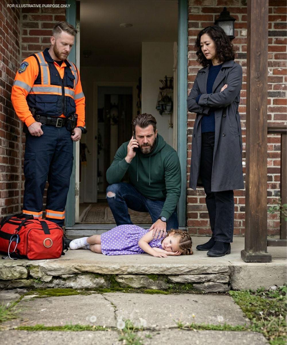 When I got home from a business trip, I found my daughter unconscious by the door. My wife shrugged and said she’d “just disciplined her.” I called an ambulance. But when the paramedic saw my wife, he went pale and whispered, “Sir… is that really your wife? Because actually…”