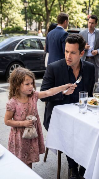 A Powerful Restaurant Owner Sat Calmly at the Center of a Private Dinner, Trusting Everyone Around Him — Until a Shivering Little Girl Ran In From the Rain and Begged Him Not to Take the First Bite