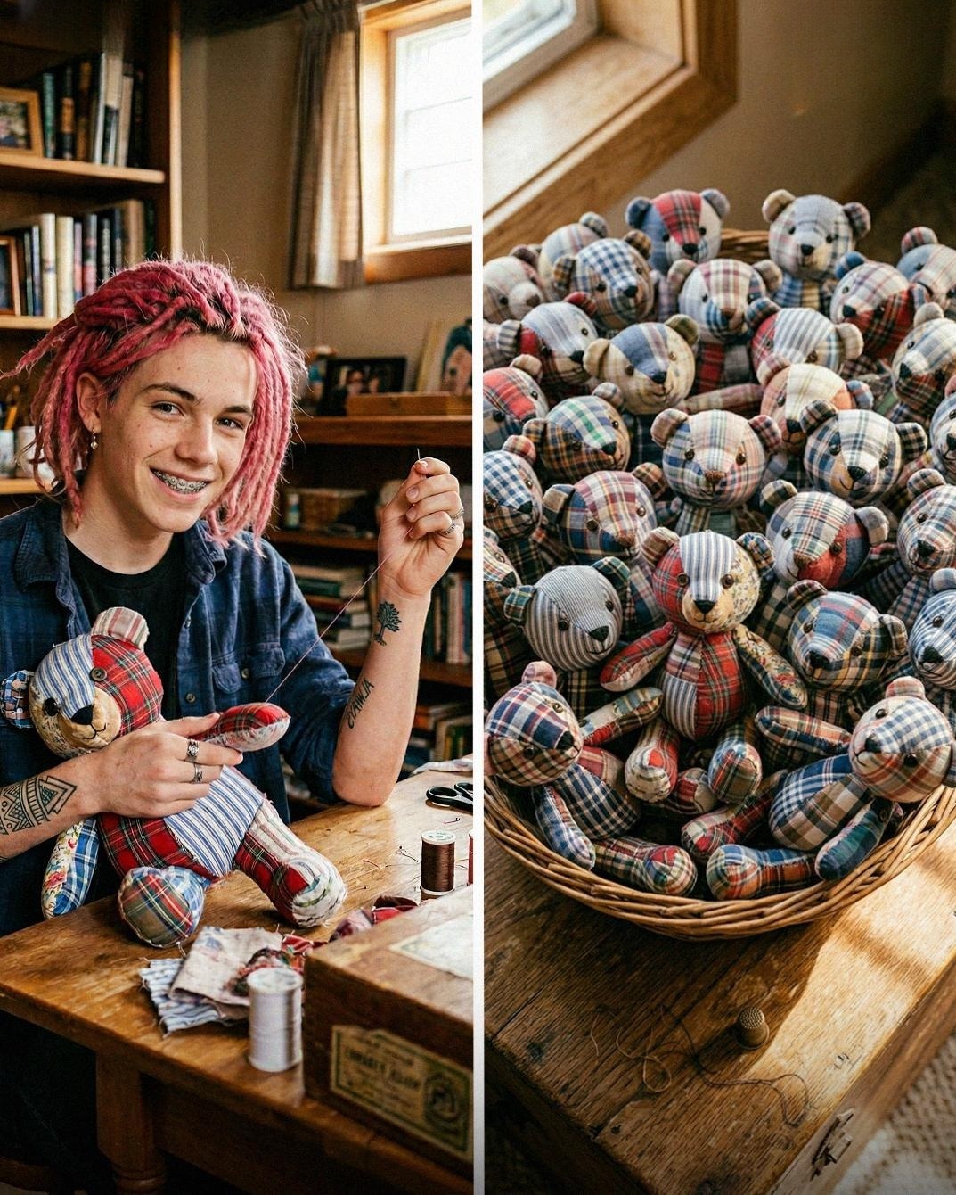 My Teen Son Sewed 20 Teddy Bears from His Late Dad’s Shirts for a Local Shelter – When 4 Armed Deputies Showed Up at Dawn, I Was Stunned by What They Pulled out of Their Cruiser