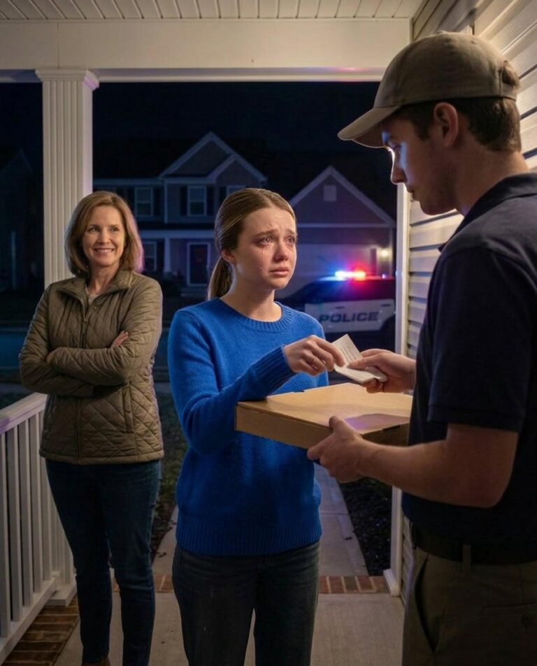 I slipped the note under the pizza box so fast I thought my mother-in-law would see it: ‘Please help me. Don’t leave.’ When the delivery driver looked up and heard her snap, ‘She doesn’t need a phone, she needs discipline,’ his face changed.