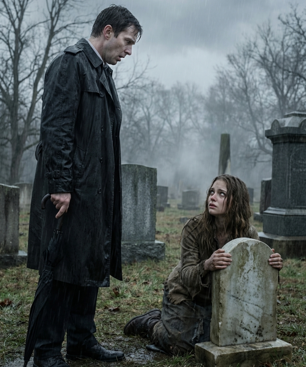 He visited his son’s grave every week for five years—until the morning he found a stranger hugging the headstone with his dead wife’s eyes.