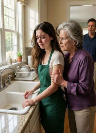 I used to think my wife was just clumsy—always brushing off the bruises on her wrists with, “I bumped into something, it’s nothing.” Then the kitchen camera showed my mother crushing her wrist and whispering, “Don’t let my son find out.” I replayed it three times, and what made my bl:ood run cold wasn’t just that moment